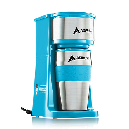 AdirChef Grab N' Go Personal Coffee Maker with 15 oz. Travel Mug